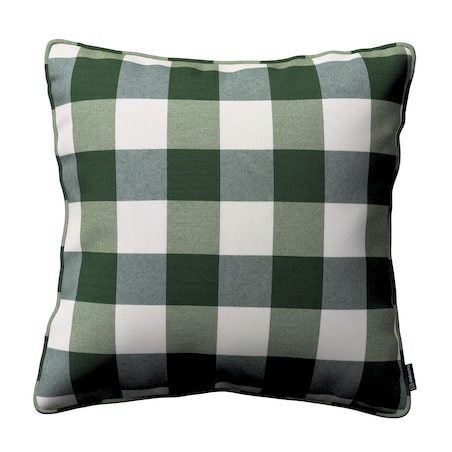 Poszewka Gabi na poduszkę 60x60 zielono-biała krata (5,5x5,5cm)