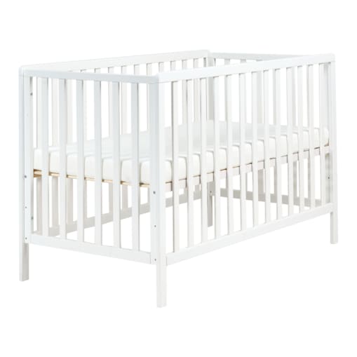 Łóżeczko dziecięce Drewno sosnowe KIAMA 60 x 120 cm Biały