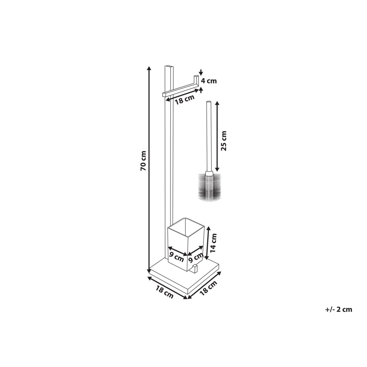 Stojak na papier i szczotkę toaletową srebrny ULAPES