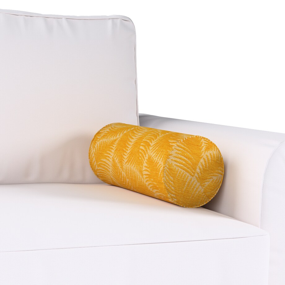 Poduszka wałek prosty, miodowe liście paproci na beżowym tle, Ø16 x 40 cm, Cosy Home