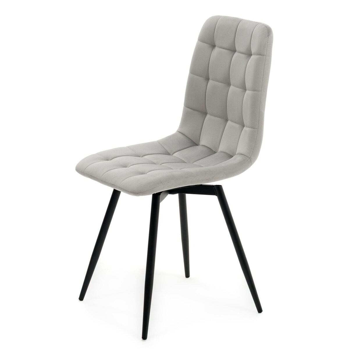 Krzesło tapicerowane obrotowe do salonu ARCO jasnoszary welur