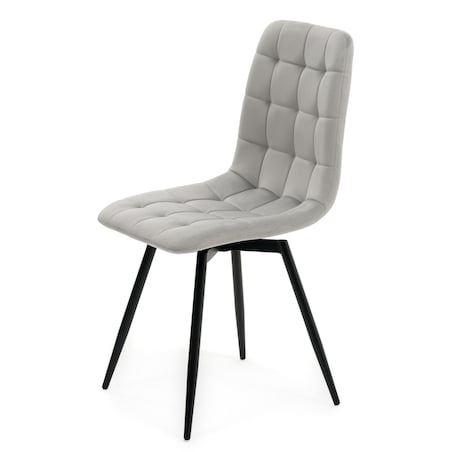 Krzesło tapicerowane obrotowe do salonu ARCO jasnoszary welur