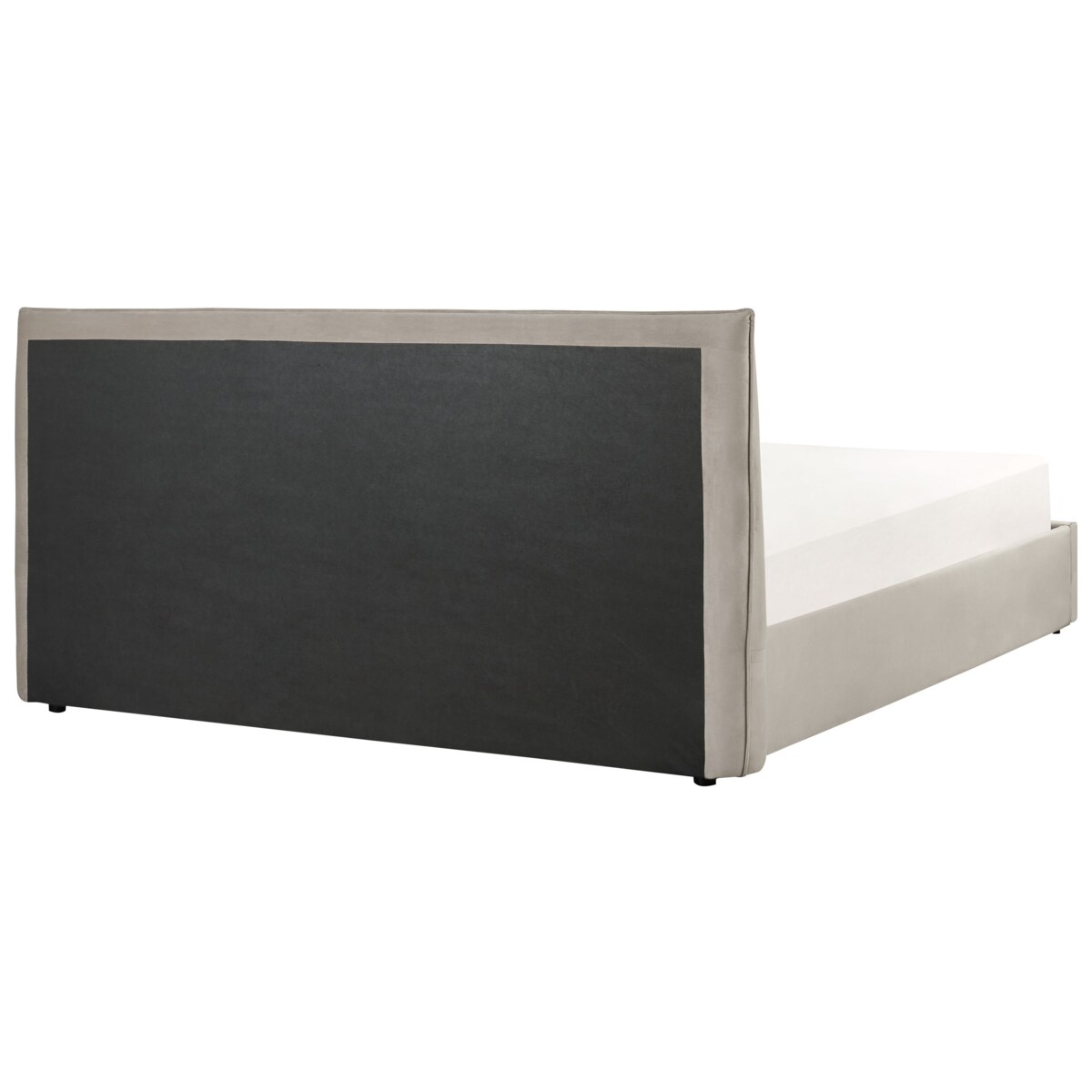Łóżko z pojemnikiem Welur LAVAUR 180 x 200 cm Beżowoszary