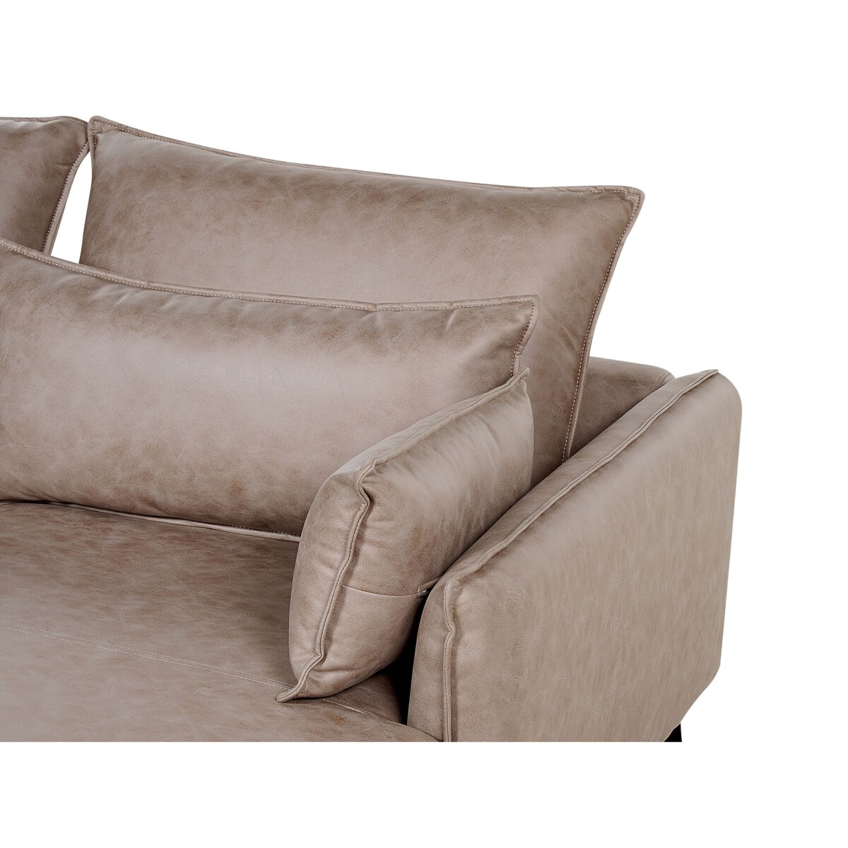 Narożnik eko zamsz prawostronny jasnobrązowy GALLO