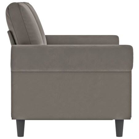 vidaXL Sofa 2-osobowa, jasnoszara, 120 cm, tapicerowana aksamitem