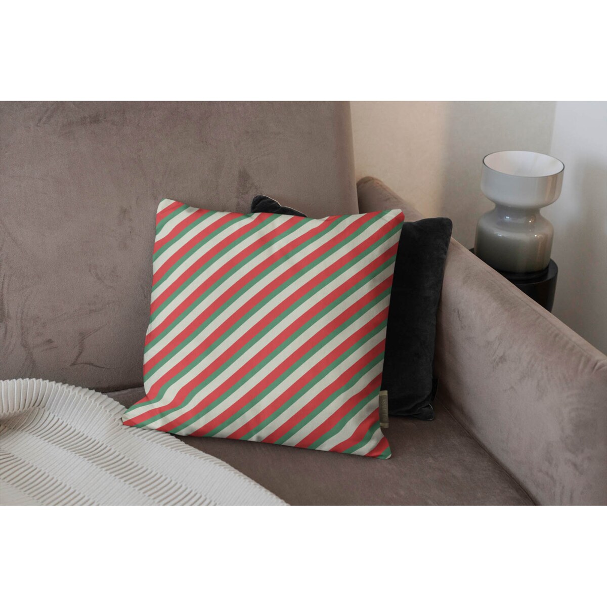 Poduszka świąteczna - Kolorowe pasy 45x45 cm