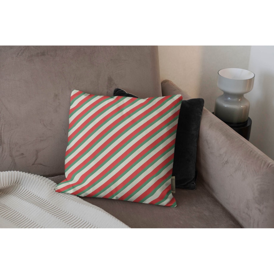 Poduszka świąteczna - Kolorowe pasy 45x45 cm