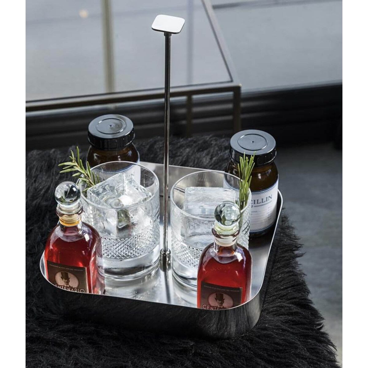 Koszyk kwadratowy z uchwytem Stile by Pininfarina, 22 cm, Mepra