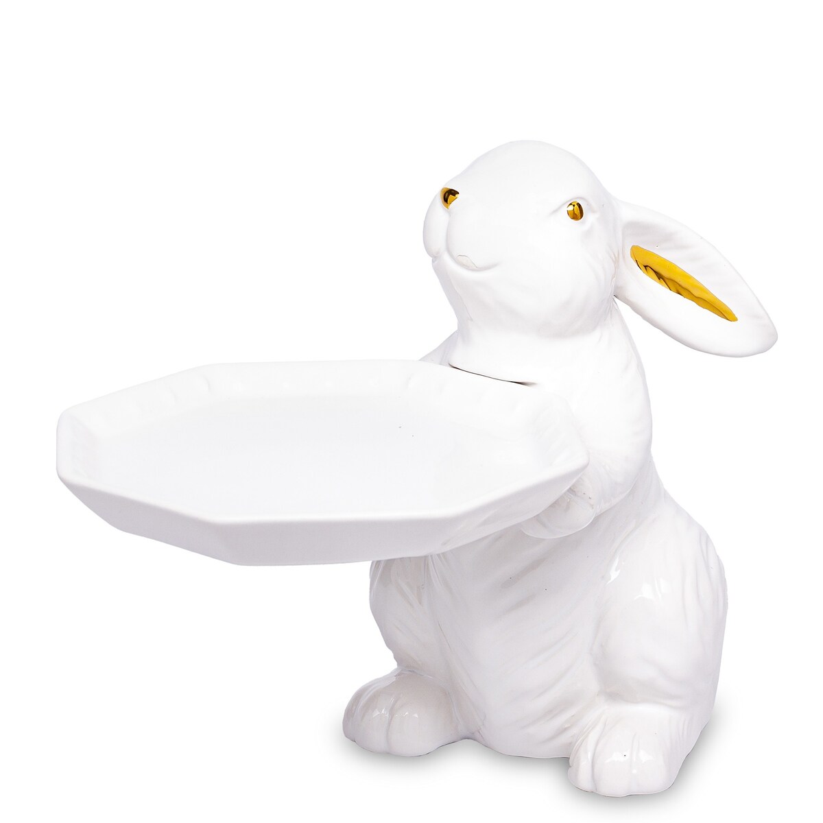 Dekoracja - króliczek z tacą 14,5x11x18 cm