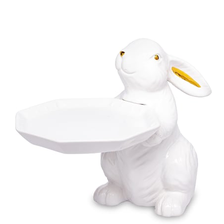 Dekoracja - króliczek z tacą 14,5x11x18 cm