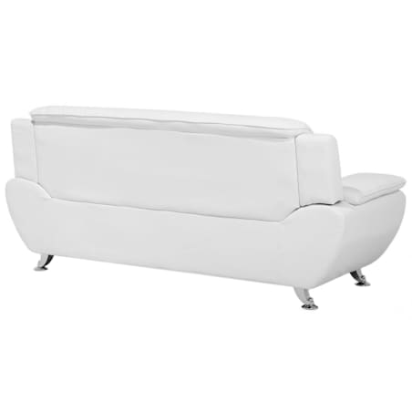 Sofa 3-osobowa ekoskóra biała LEIRA