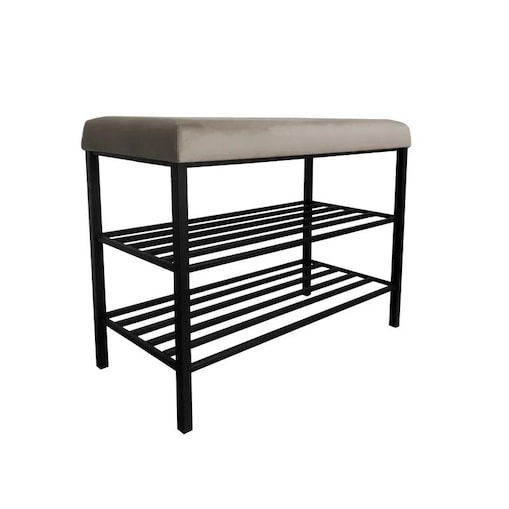 Stojak na buty z siedziskiem GAJA MG09 czarny/szarobeżowy