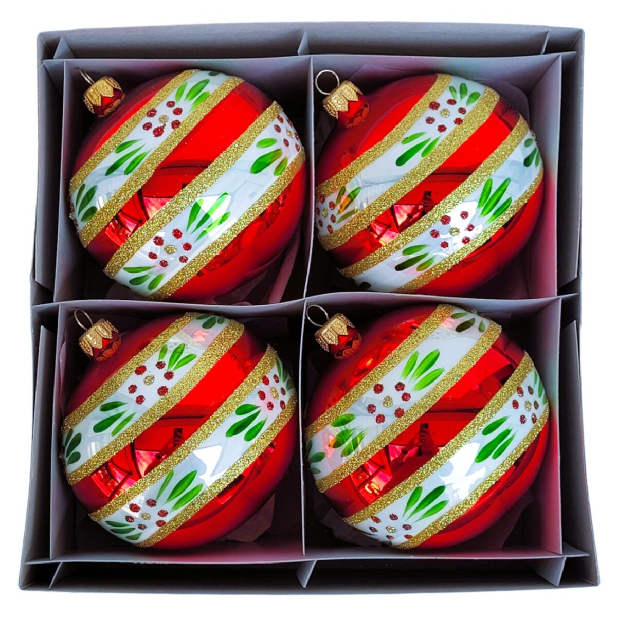 Bombka szklana 4 szt. ELEGANTE Ø 120 mm