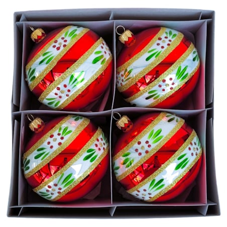 Bombka szklana 4 szt. ELEGANTE Ø 120 mm