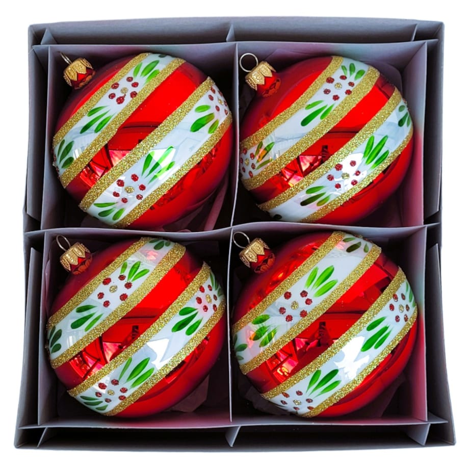 Bombka szklana 4 szt. ELEGANTE Ø 120 mm