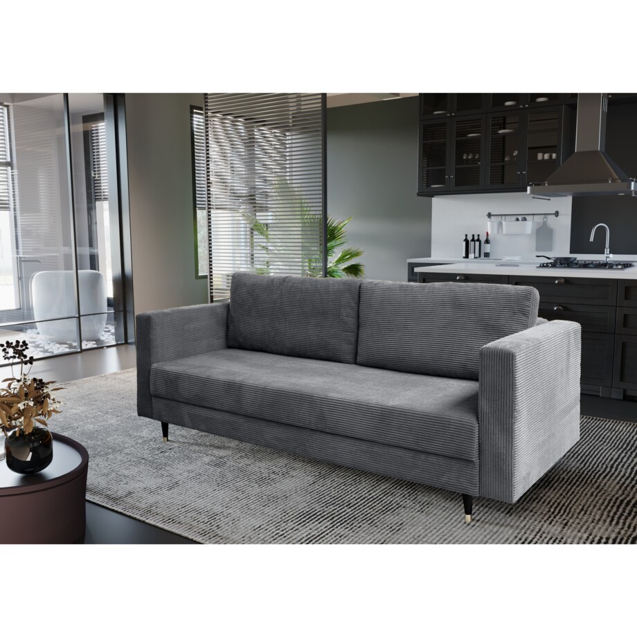 Sofa SONTI rozkładana w tkaninie poso- szara