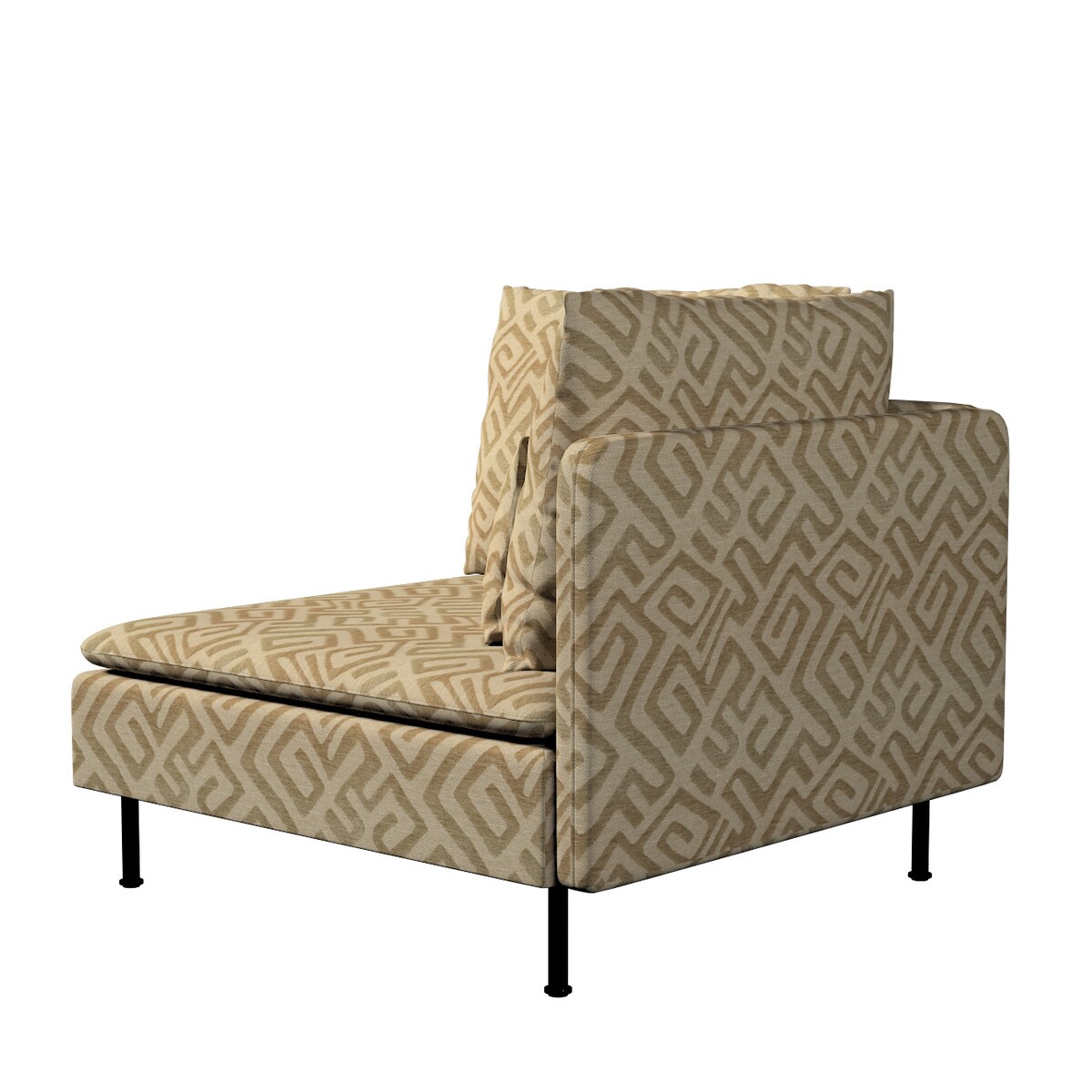 Pokrowiec na sekcję narożną Söderhamn, kawowe wzory na beżowym tle, 99 x 93 x 83 cm, Cosy Home