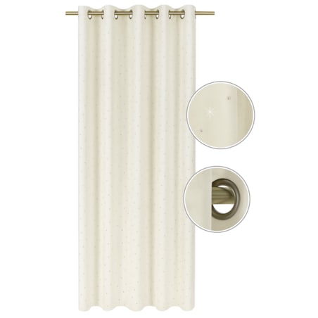 zasłona welurowa "full crystal" 140x250 cm przelotki śmietana