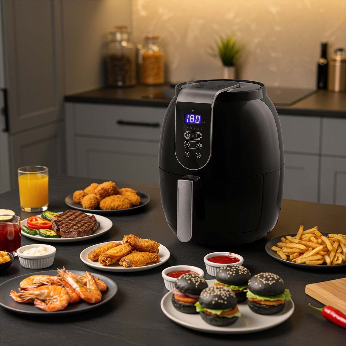 Frytkownica beztłuszczowa AIR FRYER mocna 3.6l Berdsen