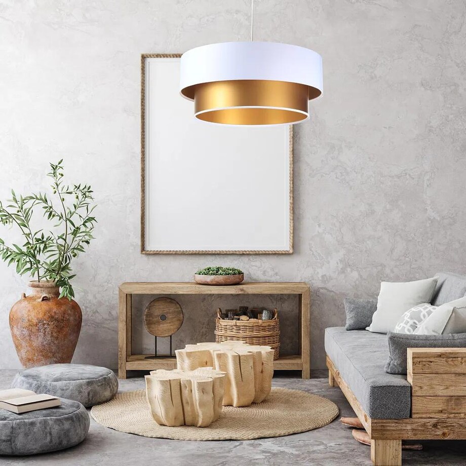 Lampa wisząca DOUBLE WHITE 60 biała/złota