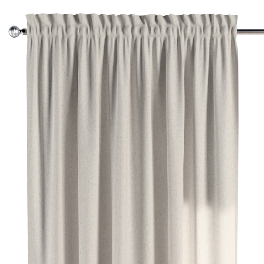 Zasłona na kanale z grzywką 1 szt. 130x260 melanż szaro-beżowy