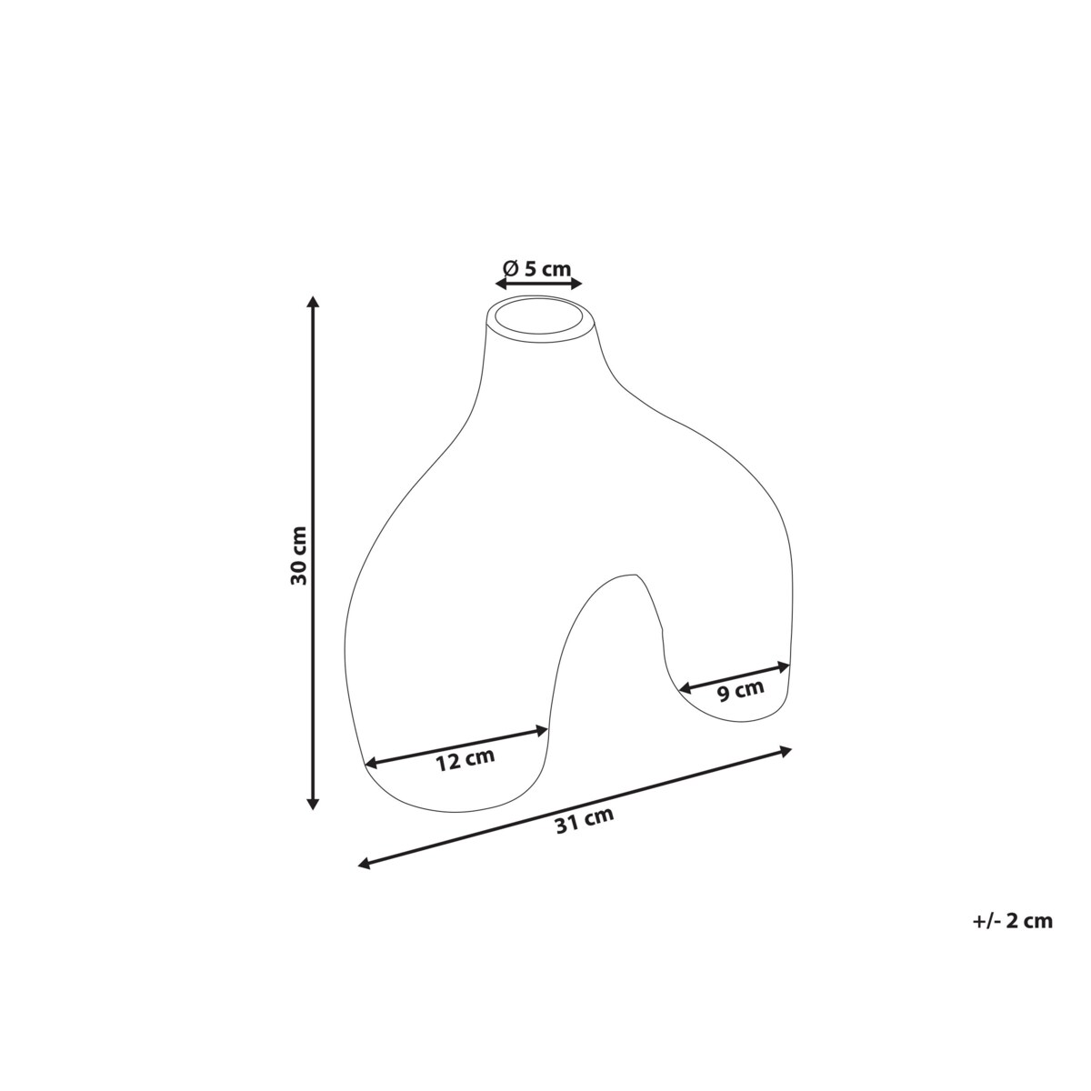 Wazon na kwiaty ceramiczny 30 cm czarny LAMIA