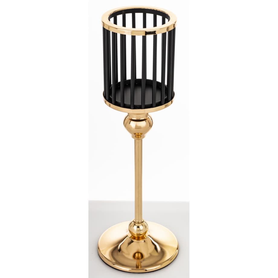 Świecznik metalowy z kloszem 30,5x10x10 cm GABBIA