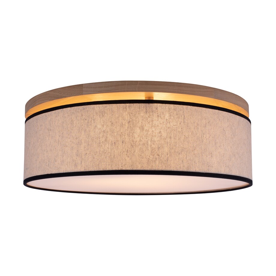 Drewniana Lampa Sufitowa BRITOP Lighting 3xE27 Max.25W Dąb Olejowany FSC z Beżowo Czarnym Lnem, Polski Producent, 1 szt.