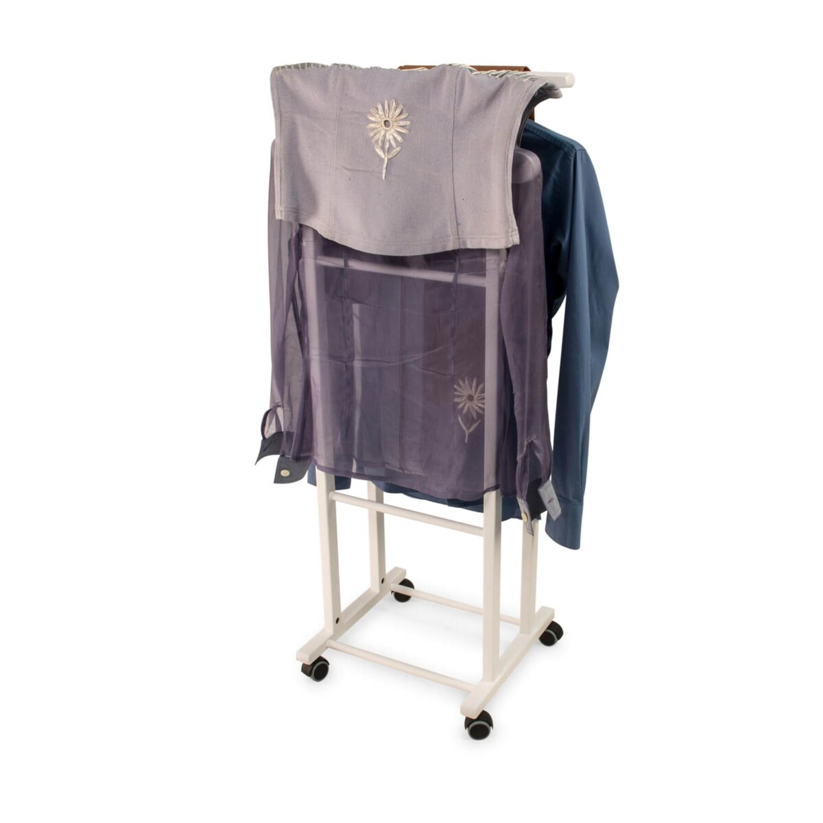 ARREDAMENTI CLEVER Wieszak do sypialni - 108 x 46 cm, biały