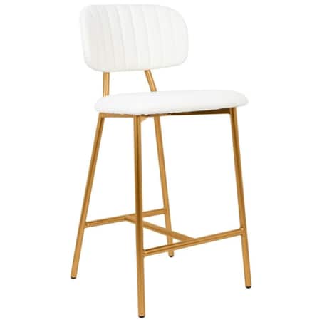 Komfortowe krzesło FABIOLA BOUCLEK H1201100125 białe złote, King Home