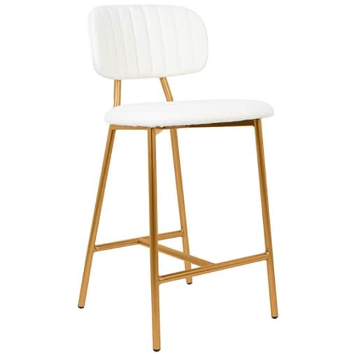 Komfortowe krzesło FABIOLA BOUCLEK H1201100125 białe złote, King Home