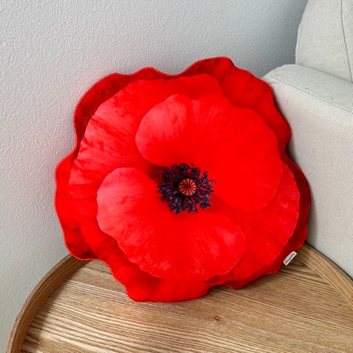 Poduszka mały czerwony Mak polny kwiaty polne