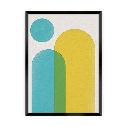 Plakat Abstract Shapes II, 21 x 30 cm, Ramka: Czarna