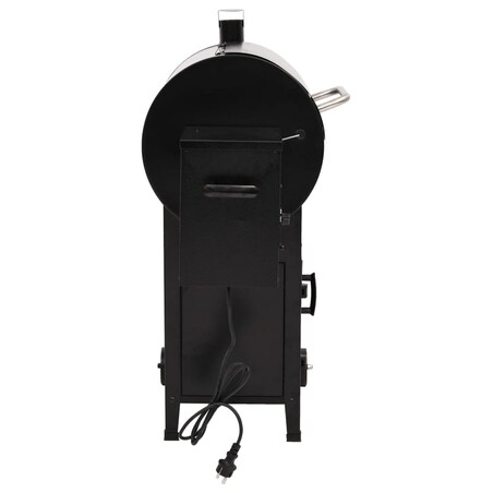 vidaXL Grill na pellet z kominem, czarny, 104 cm, żelazo