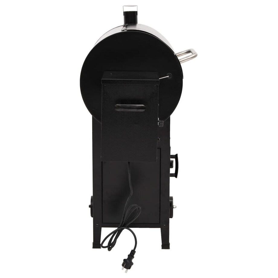vidaXL Grill na pellet z kominem, czarny, 104 cm, żelazo