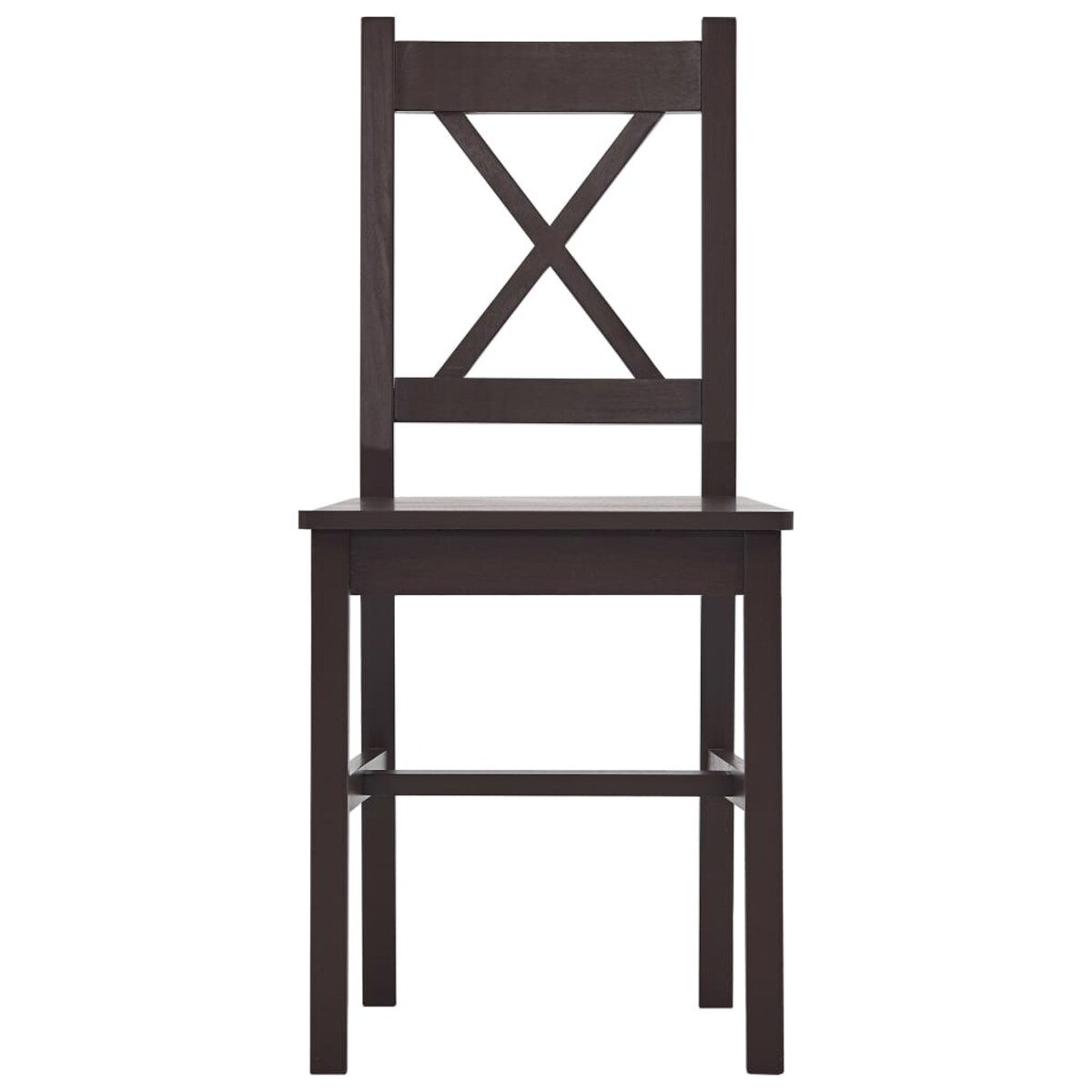 vidaXL 7-częściowy zestaw mebli do jadalni, drewno sosny, ciemny brąz