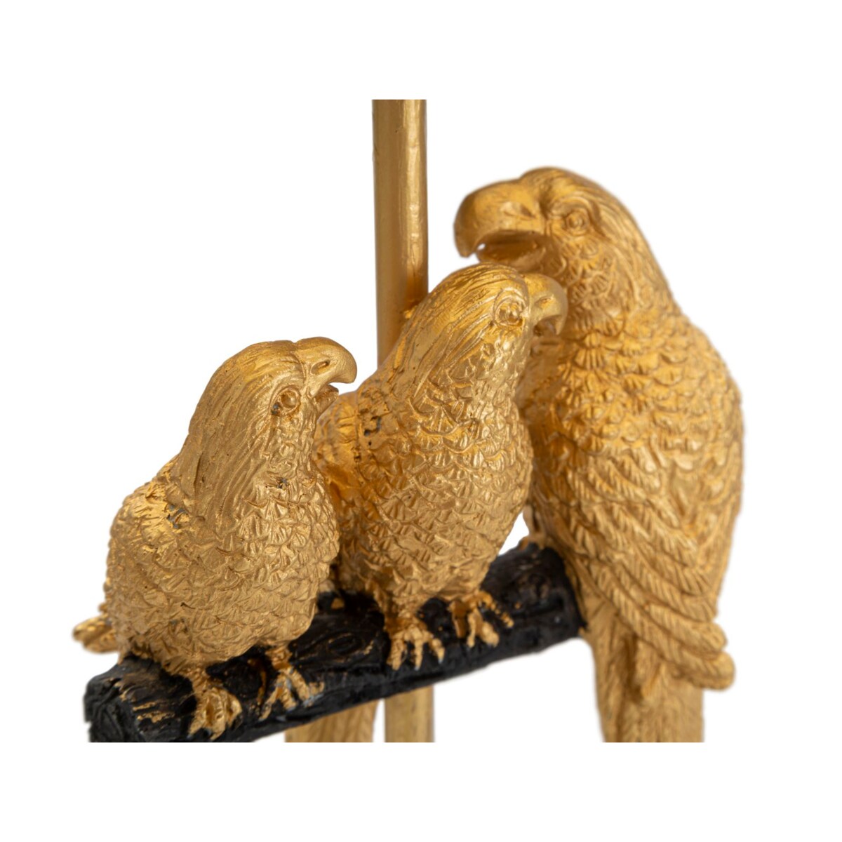 Lampa stołowa Parrots, kolor czarny i złoty, żelazo, PVC i poliester, 20 x 20 x 39 cm, 1 x E27, do salonu i sypialni, Mauro Ferretti