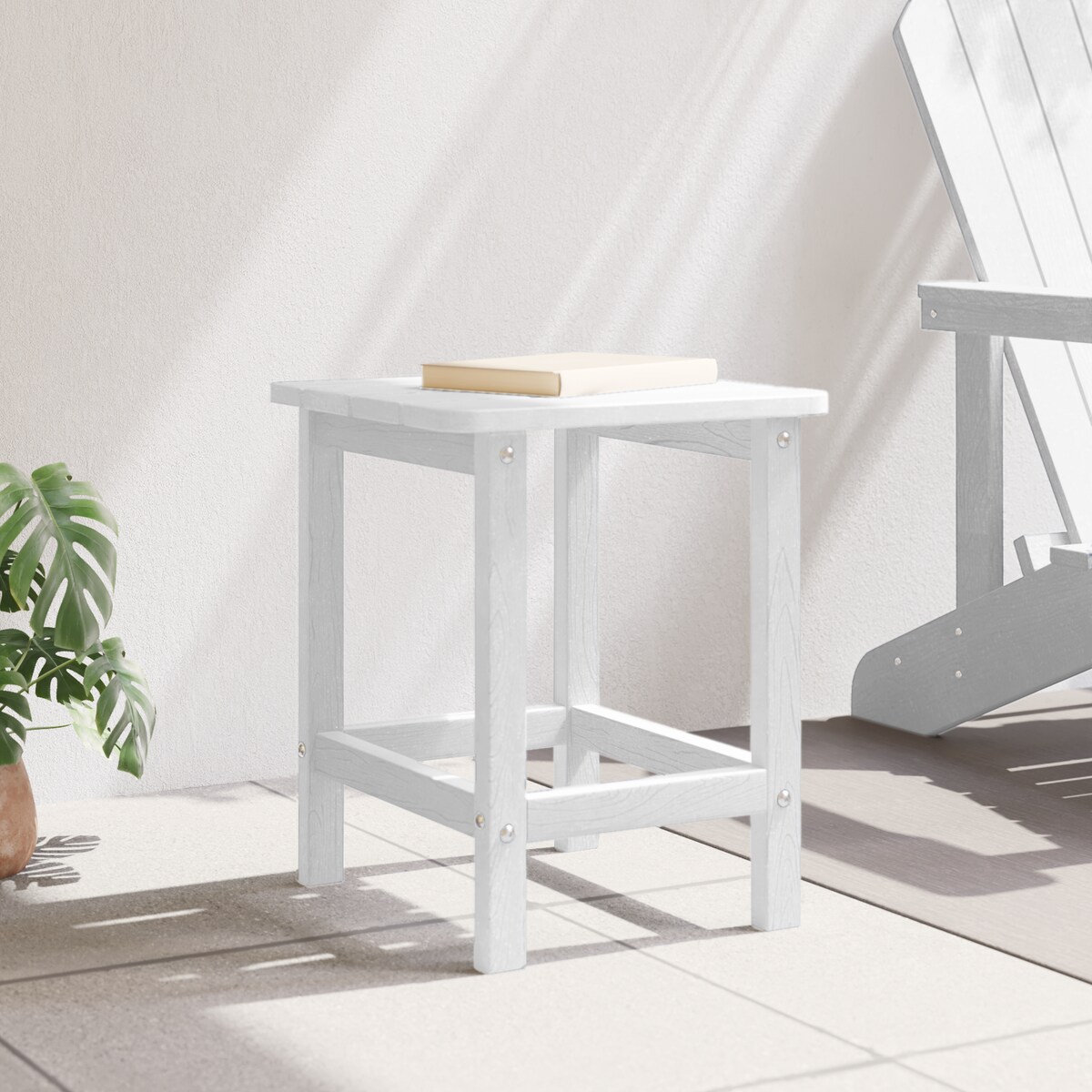 vidaXL Stolik Adirondack Biały 38x38x45 cm HDPE