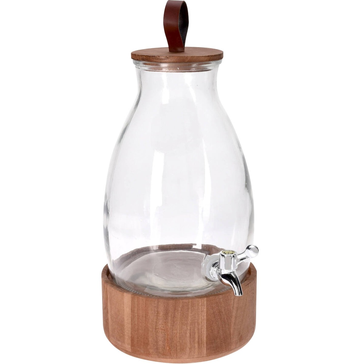 Dozownik do napojów z kranikiem, 5,5 L, drewniany stojak