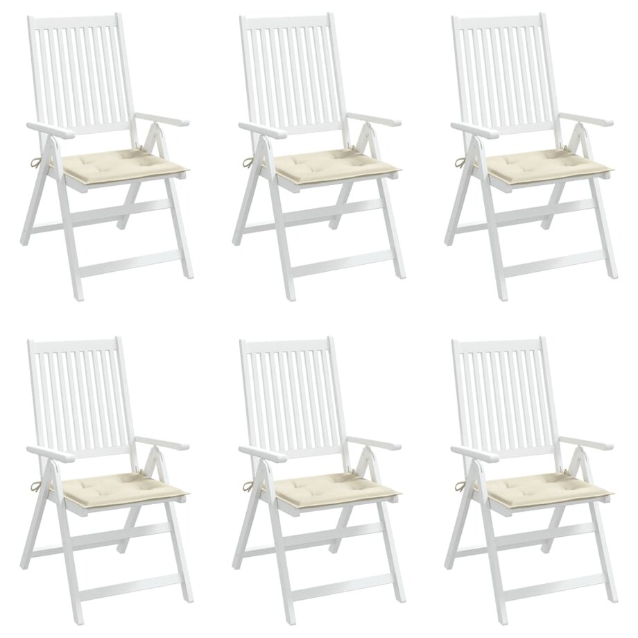 vidaXL Poduszki na krzesła ogrodowe, 6 szt., kremowe, 50x50x3 cm
