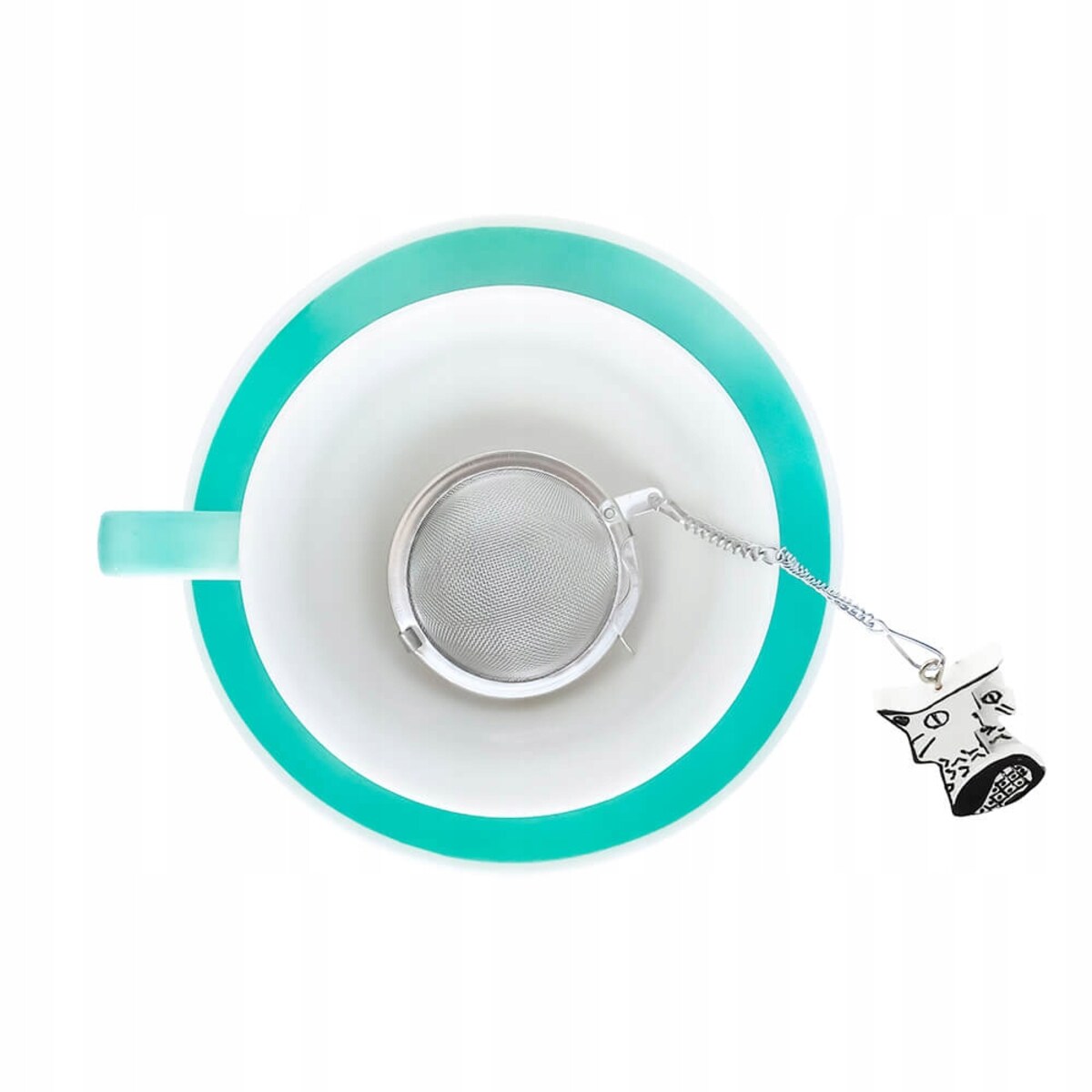 Metalowy zaparzacz CAT ARTIST kulka ze stali nierdzewnej z motywem kota - prezent upominek dla koleżanki przyjaciółki żony babci mamy kobiety siostry niej