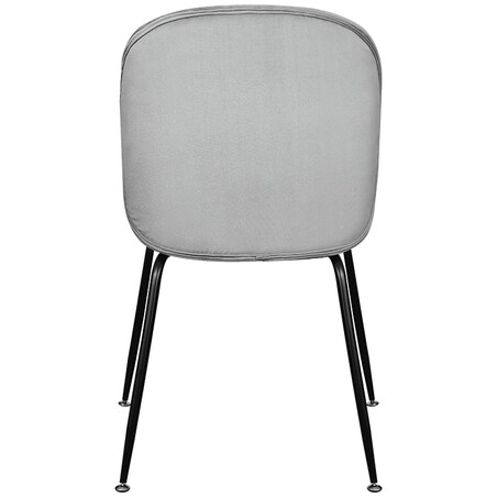 Krzesło tapicerowane welurowe do salonu jadalni jasnoszare