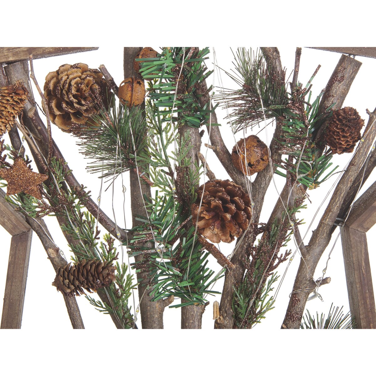 Figurka gwiazda LED ciemne drewno DOKKA