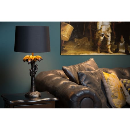 Orientalna LAMPKA stojąca EXTRAVAGANZA COCONUT 10505/81/30 Lucide dekoracyjna LAMPA biurkowa abażurowa małpki czarne