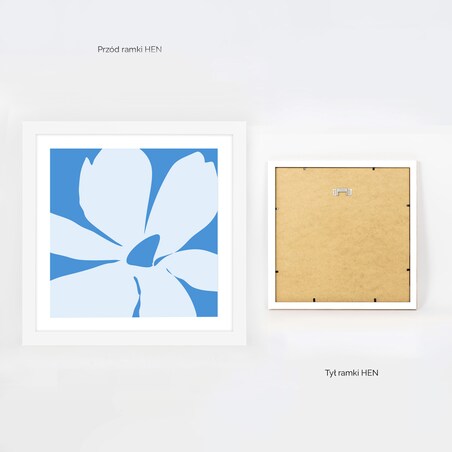 Ramka na zdjęcia 30x30 cm biała rama MDF z plexi do powieszenia pion poziom klasyczna kwadratowa ramka FRAMAI®