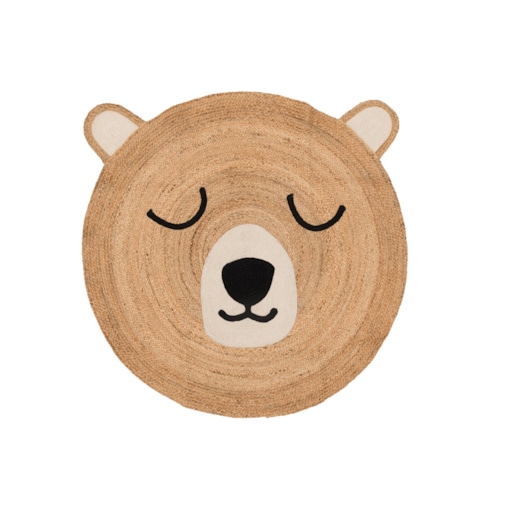 Dywanik jutowy z misiem, Ø 120 cm