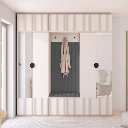 Garderoba z panelami do przedpokoju Ritmo wersja 3 Trinity 15 beż cashmere