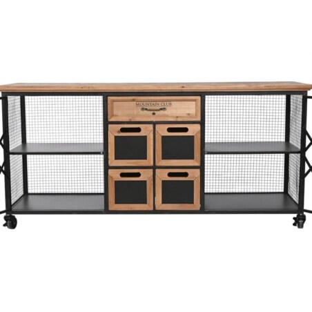 Komoda metalowa loftowa z siatką 122x37x58,5 cm