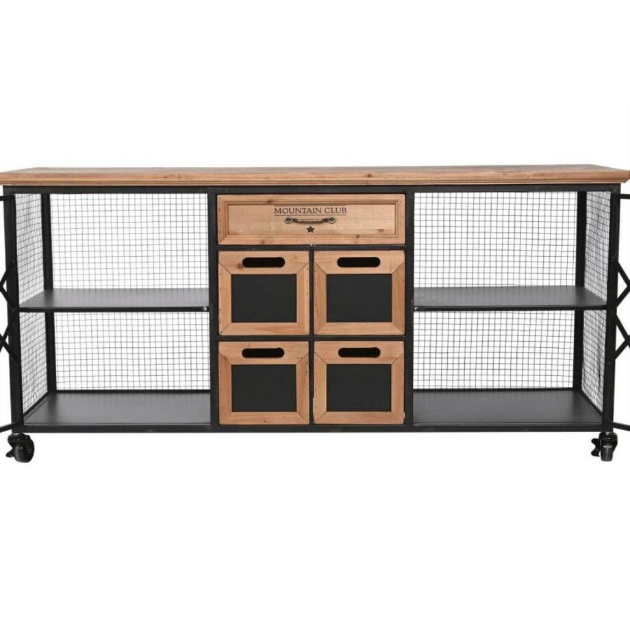 Komoda metalowa loftowa z siatką 122x37x58,5 cm