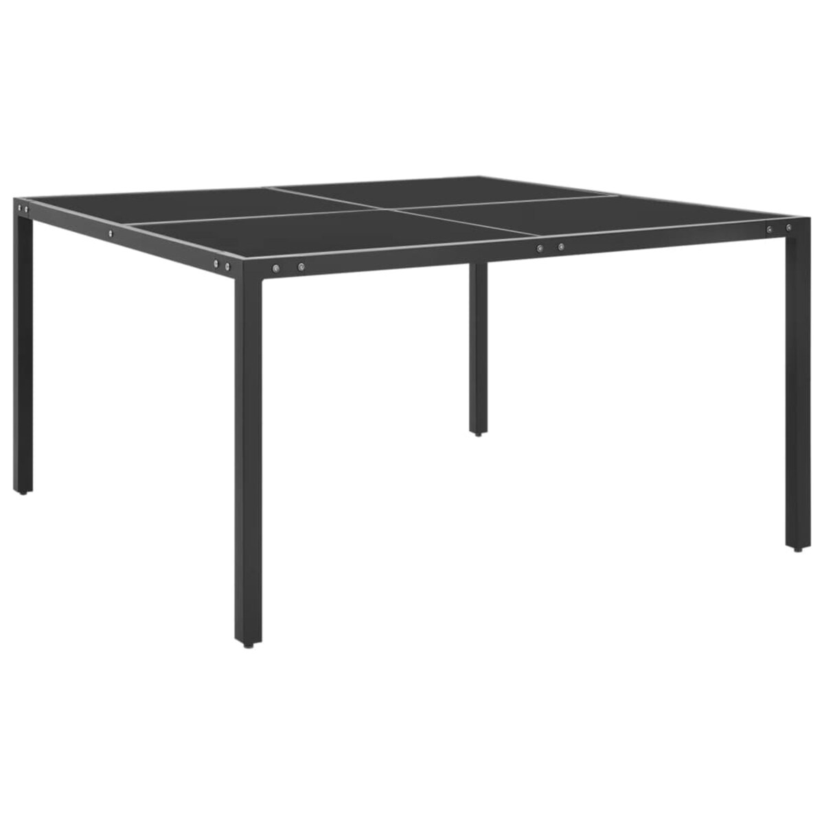 vidaXL Stolik ogrodowy, antracytowy, 130x130x72 cm, stal i szkło